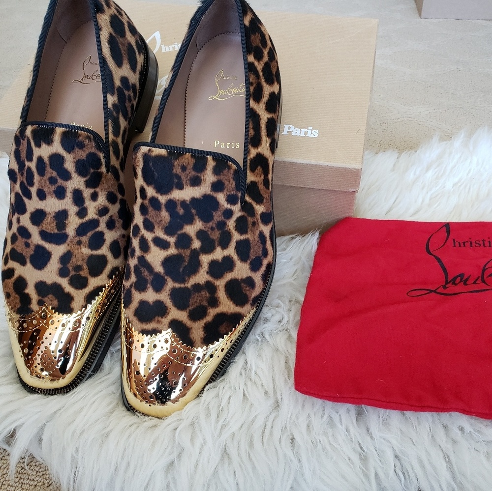 Men's Christian Louboutin henri flat leopard